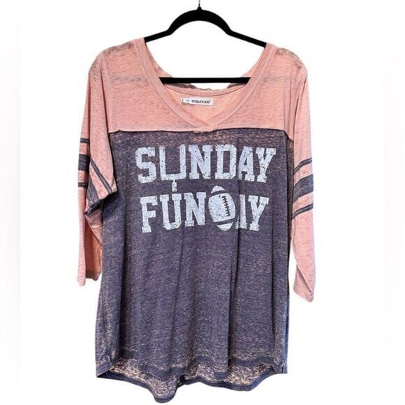 NWOT Maurice’s Plus Size Burnt Out Pink Purple Sunday Funday Football” - Size 22 - Picture 1 of 7